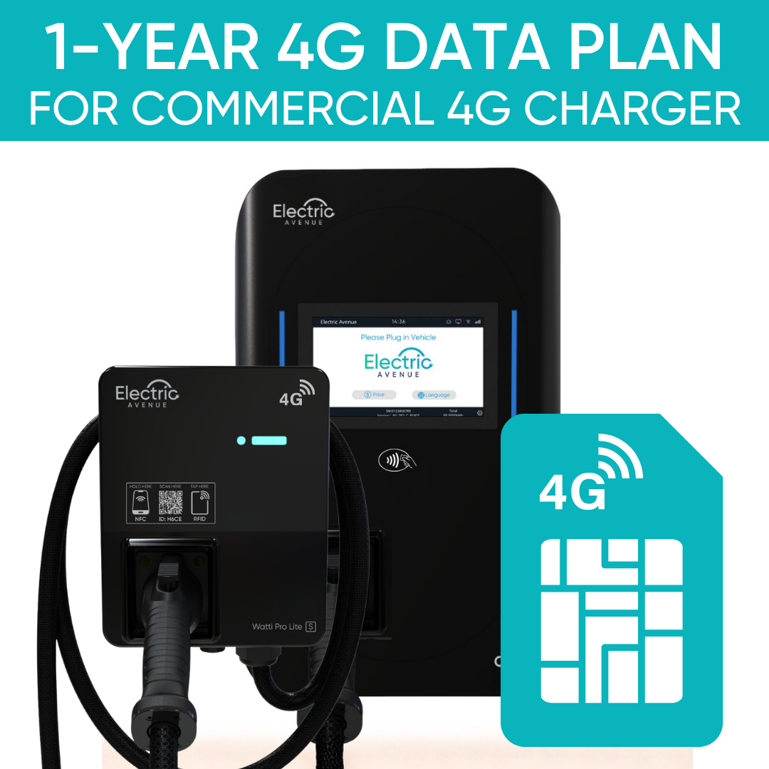4G SIM & 1YR Data Plan (OCPP internal to EVSE) – Electric Avenue